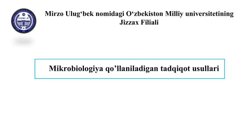 Mikrobiologik usullar