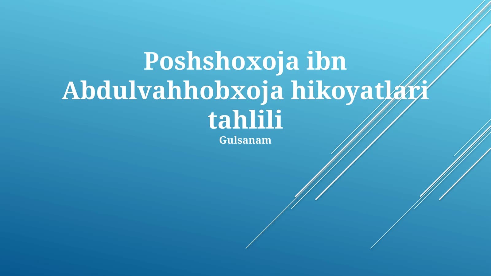 Poshshoxoja ibn Abdulvahhobxoja hikoyatlari tahlili