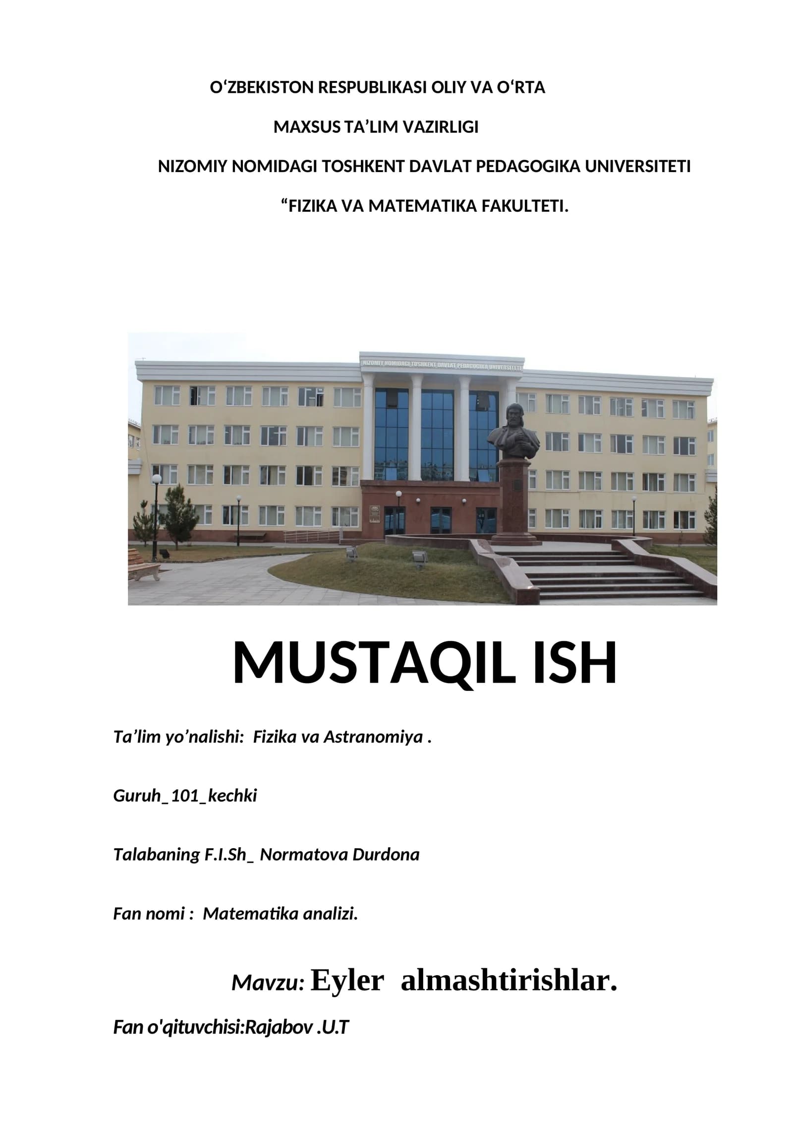 Eyler almashtirishlar