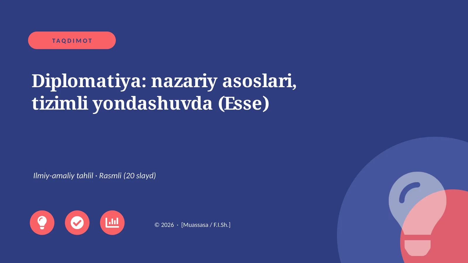 Diplomatiya: nazariy asoslari, tizimli yondashuvda (Esse)