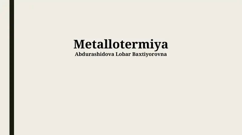 Metallotermiya