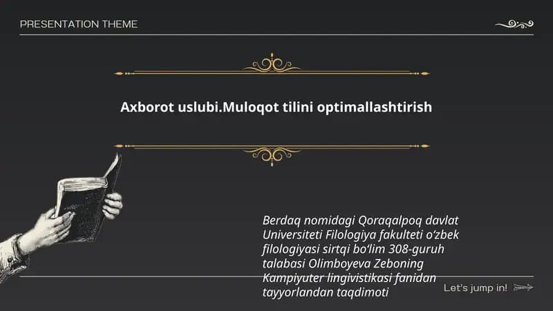 Kampiyuter lingivistikasi taqdimoti