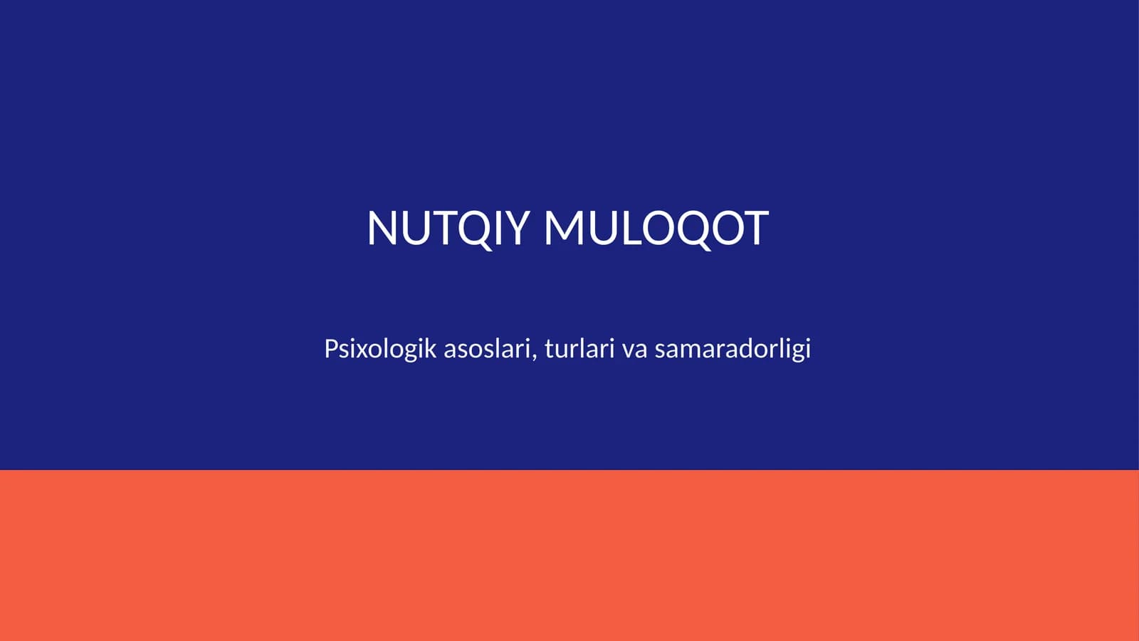 Nutqiy muloqot