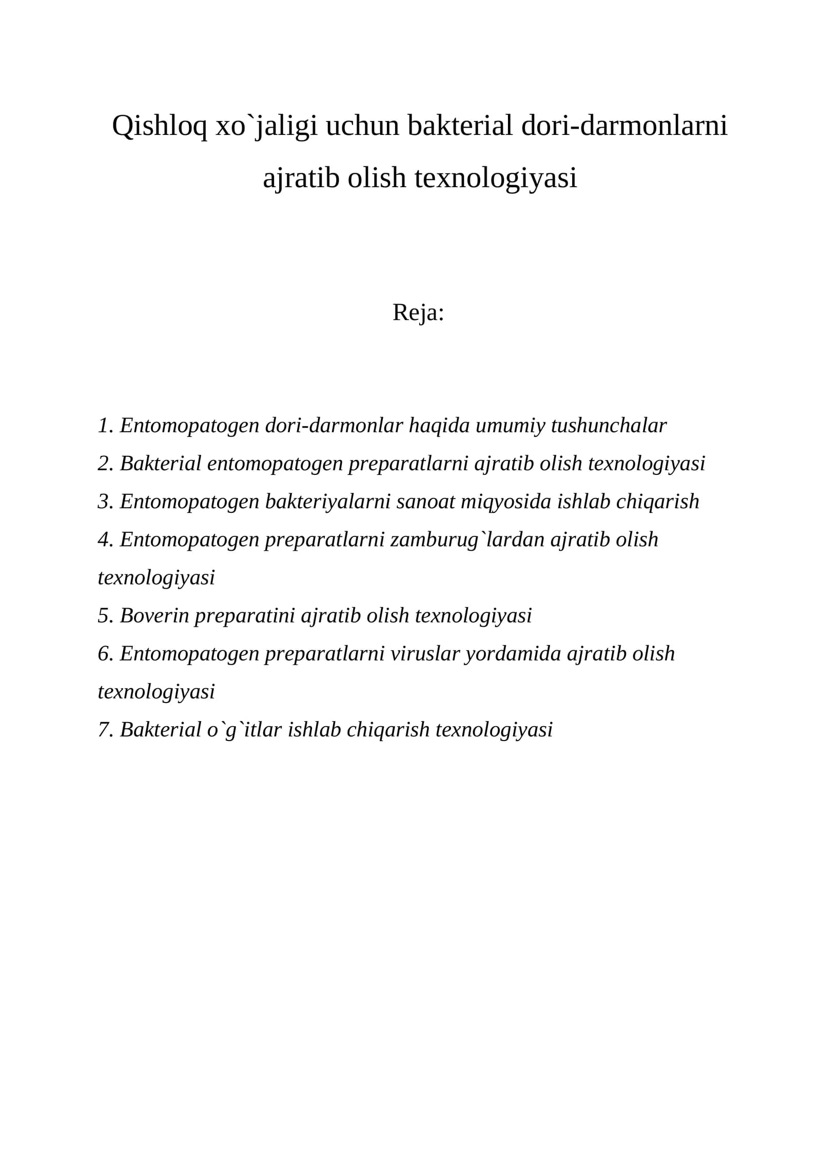 Qishloq xo'jaligi uchun bakterial dori-darmonlarni ajratib olish texnologiyasi