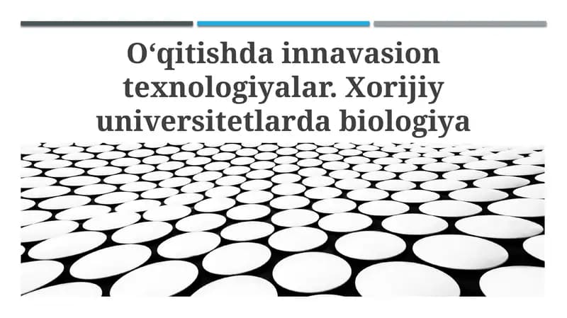 Onlayn biologiya taʼlimi: Tendentsiyalar va istiqbollar