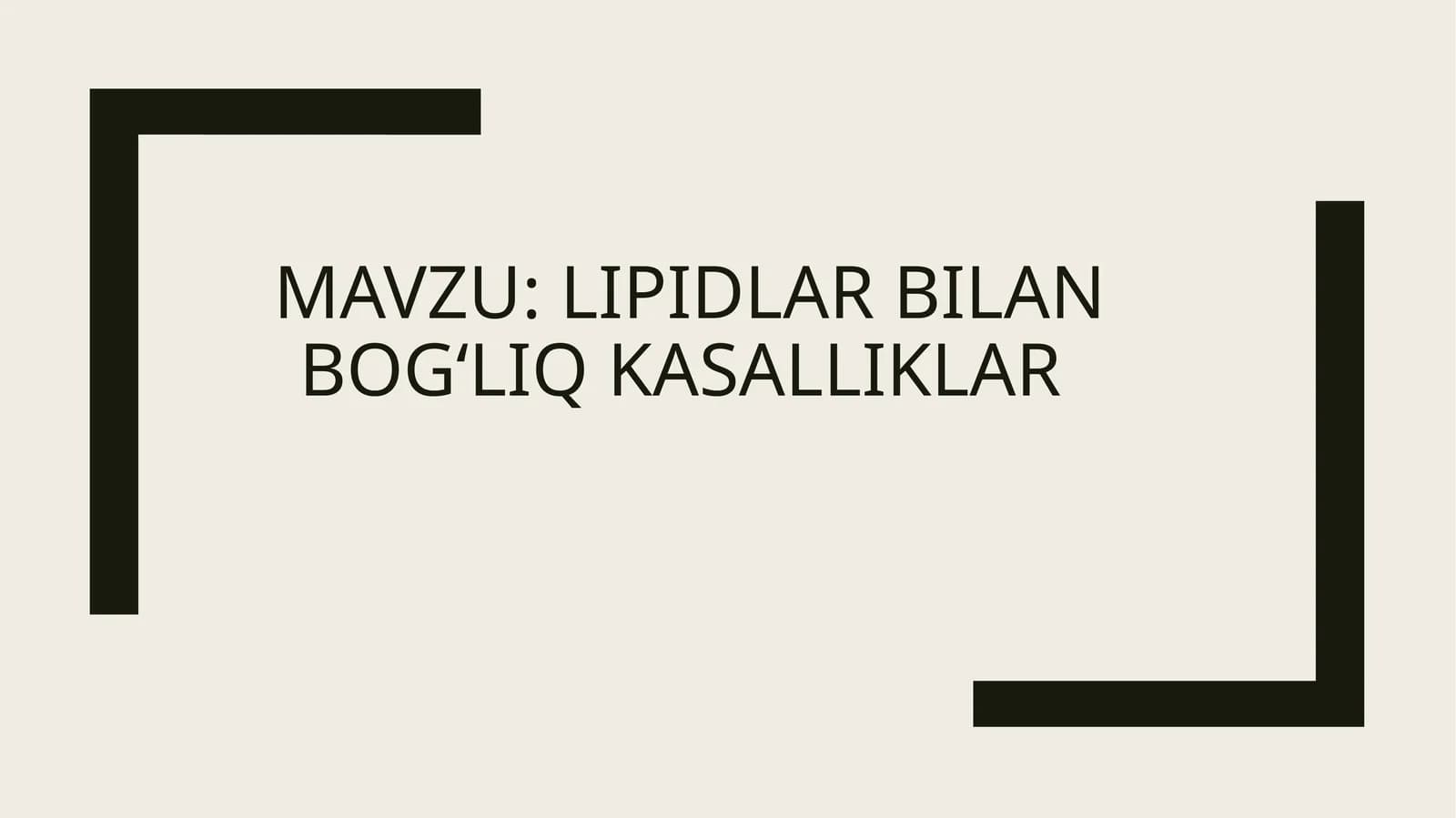 Lipidlar bilan bogʻliq kasalliklar
