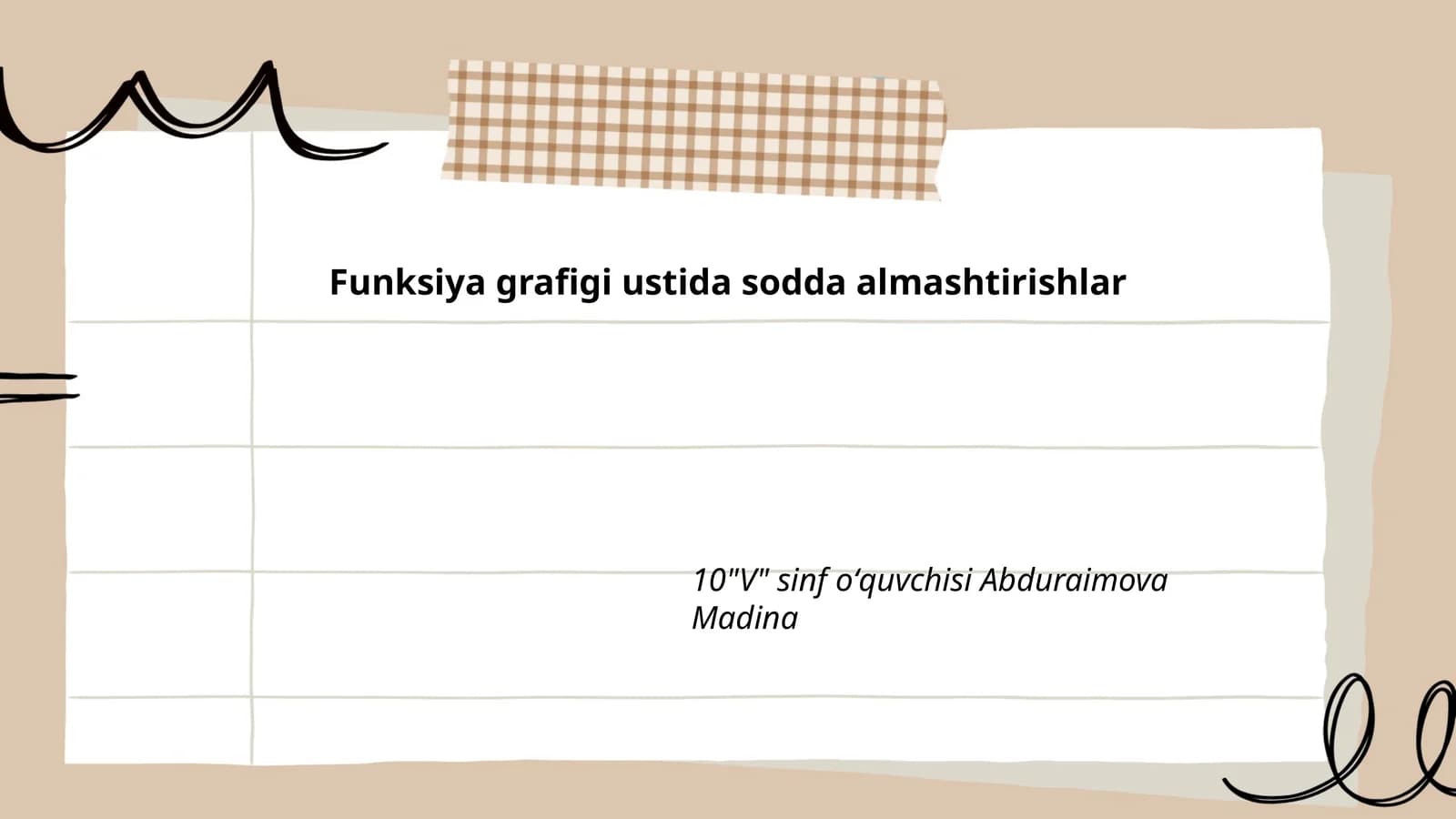 Funksiya grafigi ustida sodda almashtirishlar