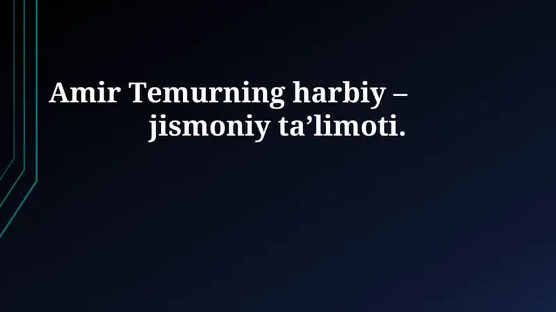 Amir Temurning harbiy ta'limoti
