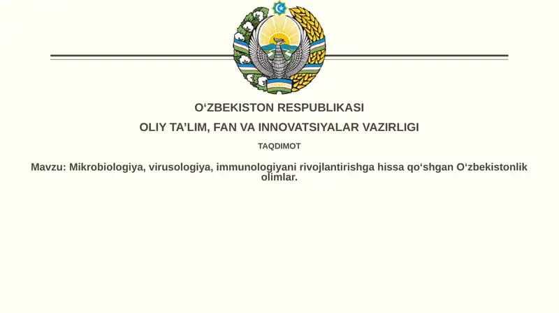 Mikrobiologiya, virusologiya, immunologiya
