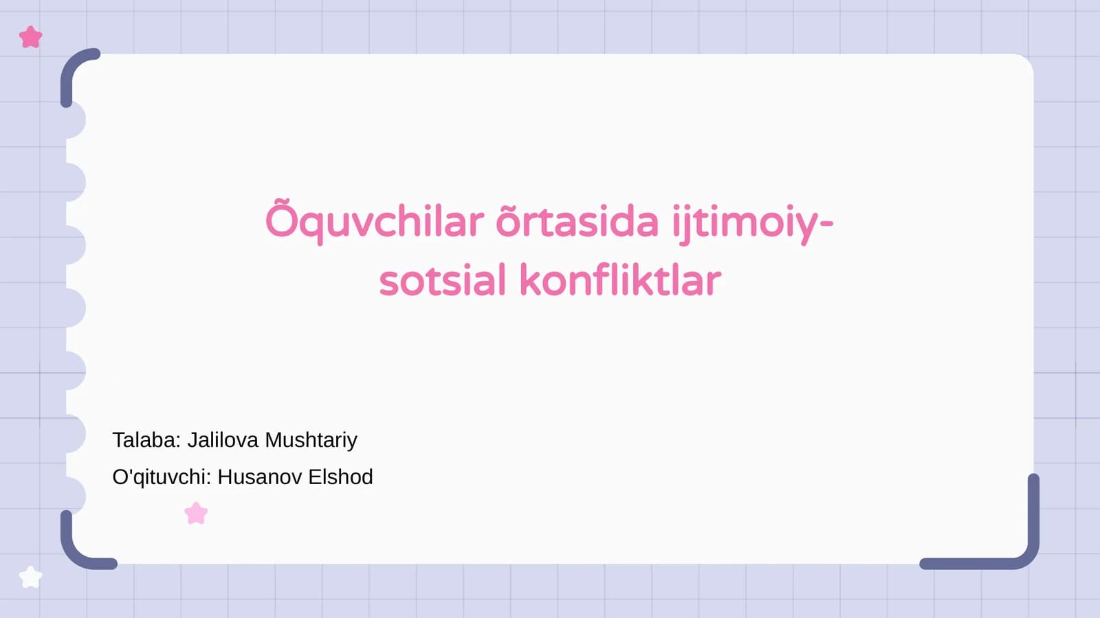 Õquvchilar õrtasida ijtimoiy-sotsial konfliktlar