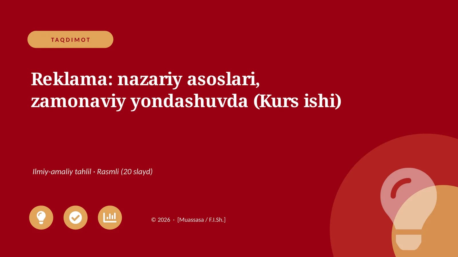Reklama: nazariy asoslari, zamonaviy yondashuvda (Kurs ishi)
