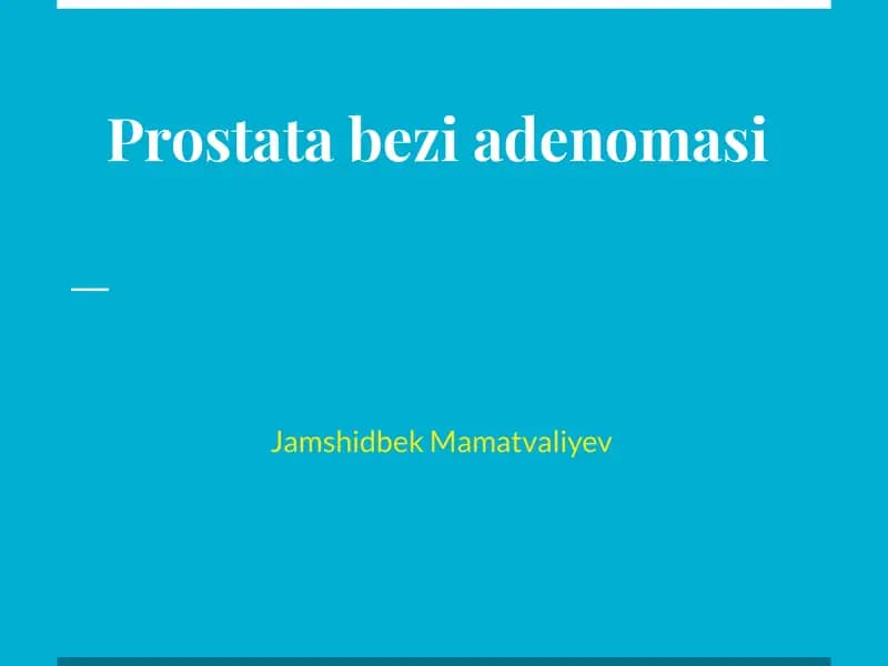 Prostata bezi adenomasi