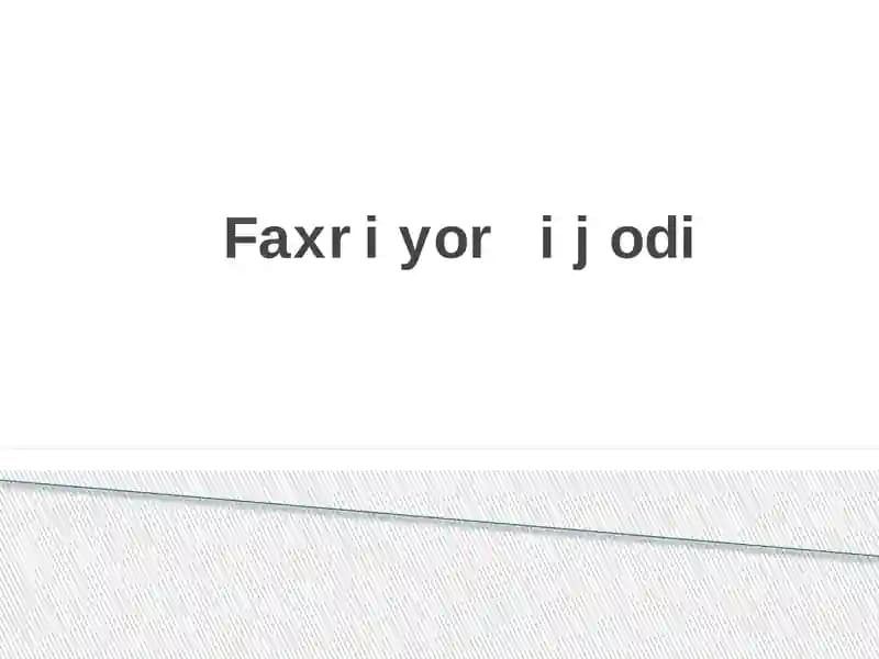 Faxriyorijodi