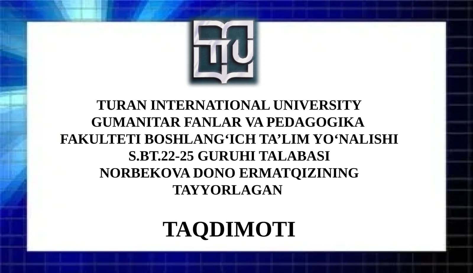 Boshlang‘ich sinf o‘quvchilarinibayonyozishga o‘rgatish