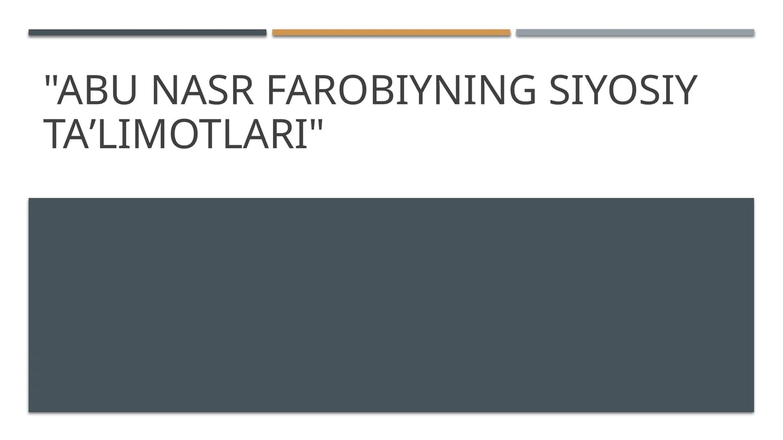 Abu Nasr Farobiyning siyosiy taʼlimotlari
