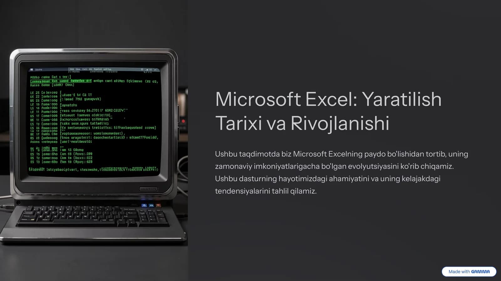 Microsoft Excel: Yaratilish Tarixi va Rivojlanishi
