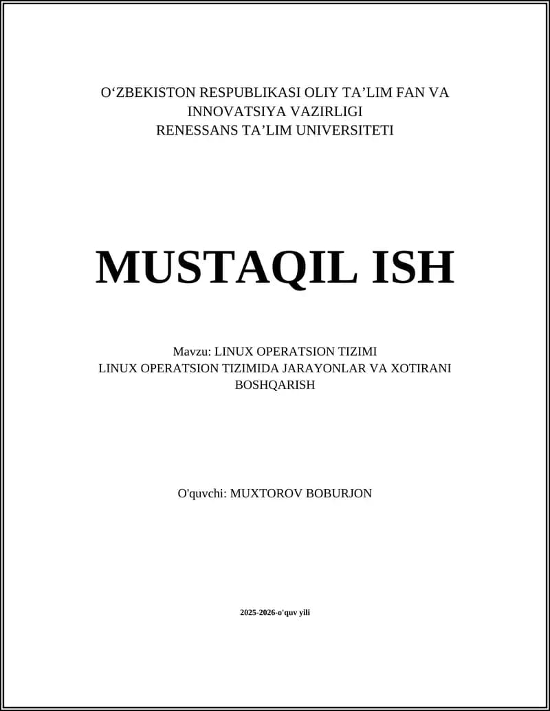 LINUX OPERATSION TIZIMI