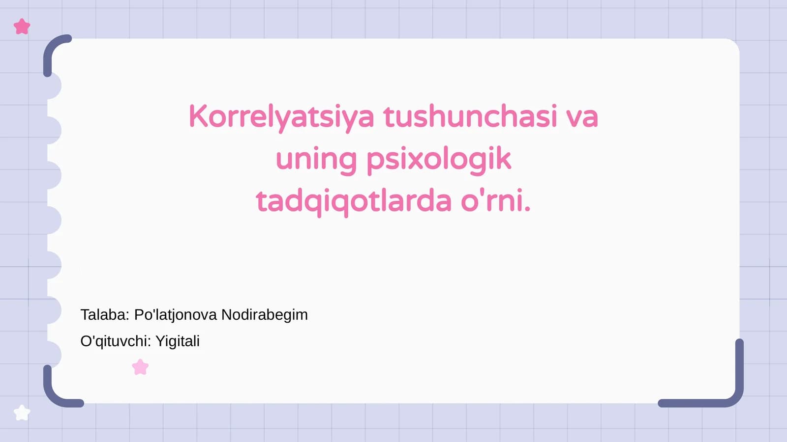 Korrelyatsiya tushunchasi va uning psixologik tadqiqotlarda o'rni
