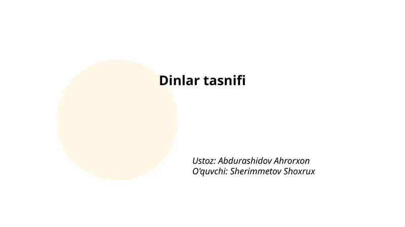 Dinlar tasnifi