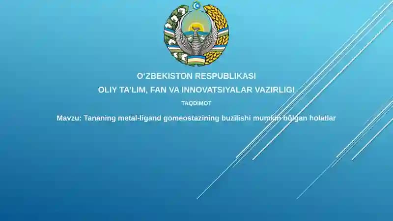 Tananing metall-ligand gomeostazining buzilishi mumkin bo'lgan holatlar
