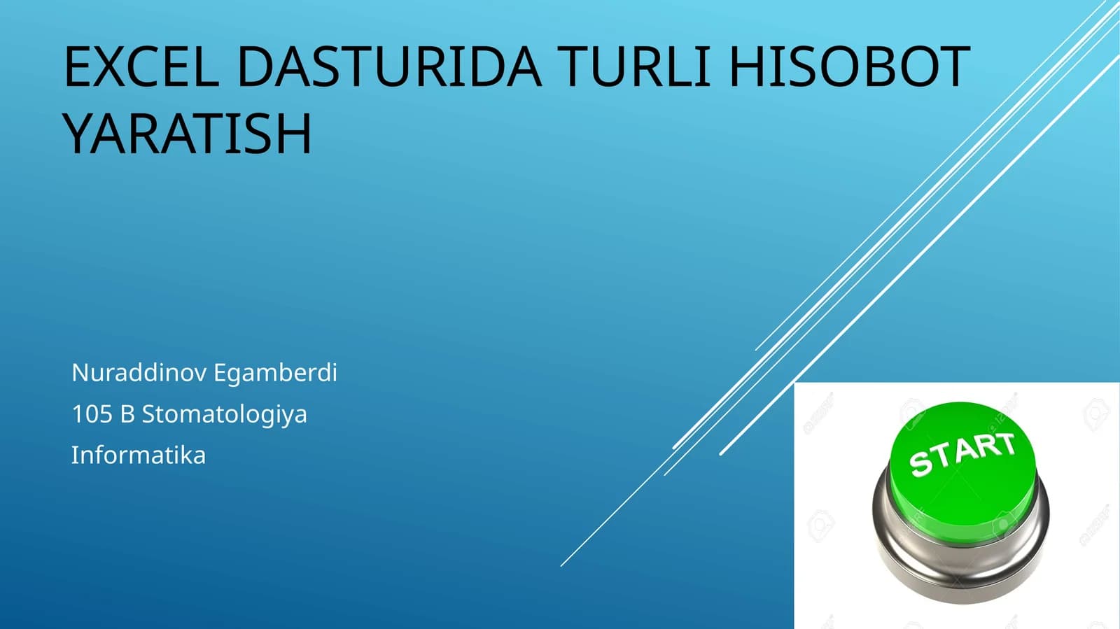 Microsoft Excel dasturi haqida