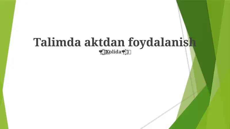Talimda aktdan foydalanish