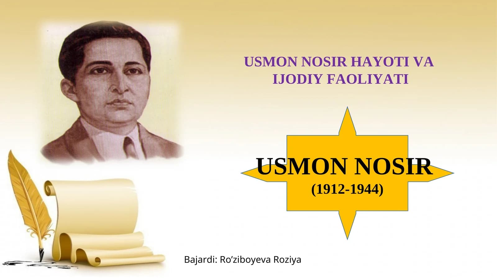 Usmon Nosir Hayoti va Ijodiy Faoliyati