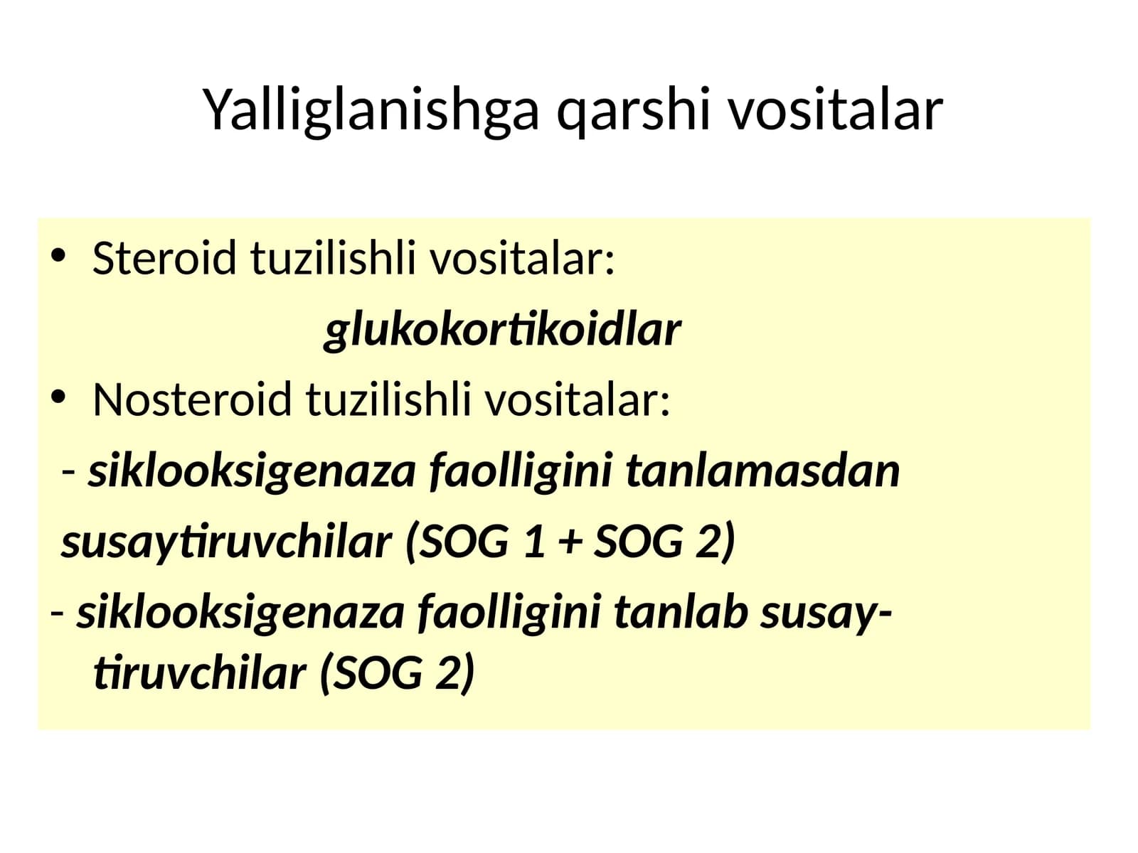 Yalliglanishgaqarshi vositalar