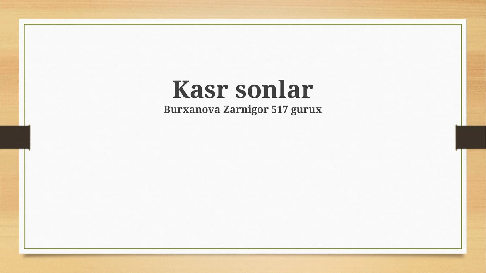Kasr sonlar