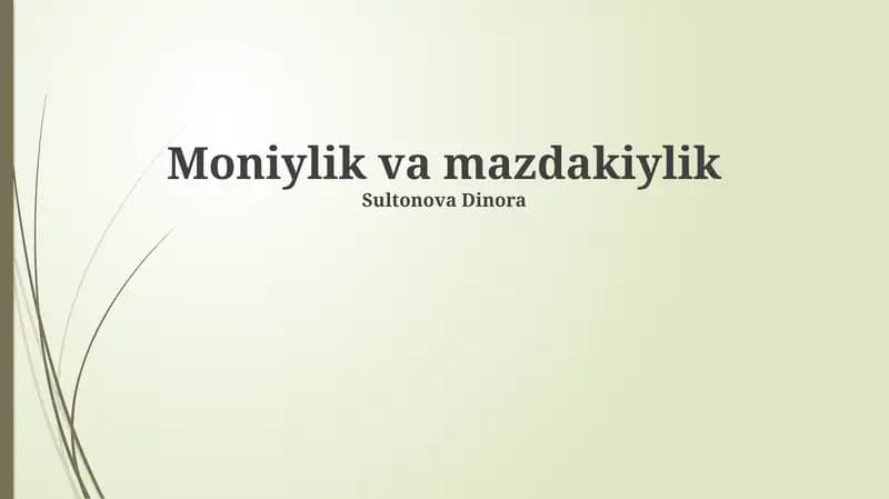Moniylik va mazdakiylik