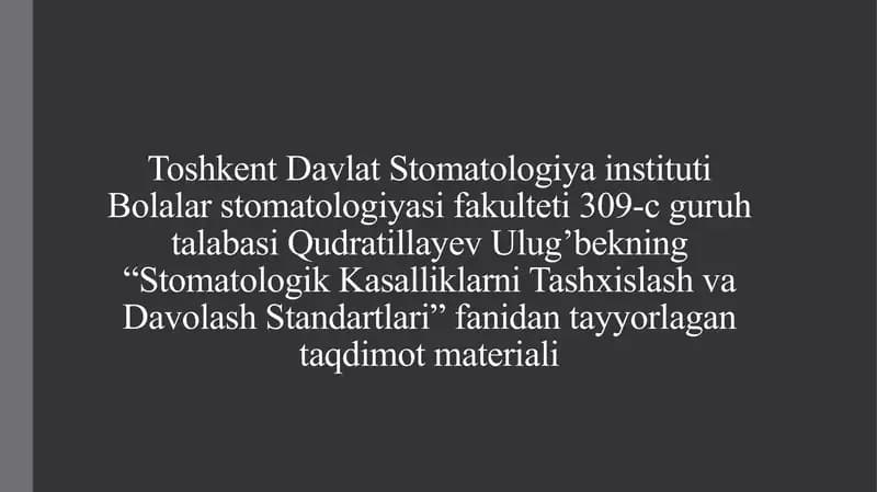Infisirlangan ildiz kanallarini zararsizlantirish uchun qo’llaniladigan antiseptiklar