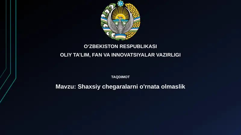 Shaxsiychegaralarnio'rnataolmaslik