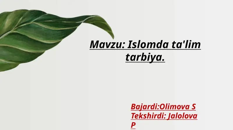 Islomdata'limtarbiya
