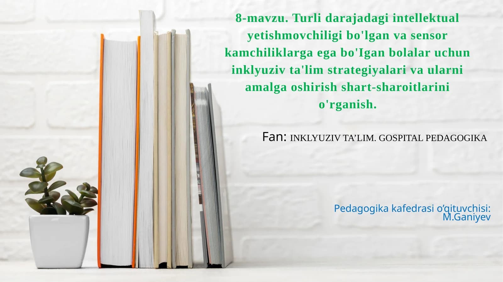 Turli darajadagi intellektual yetishmovchiligi bo'lgan va sensor kamchiliklarga ega bo'Igan bolalar uchun inklyuziv ta'lim strategiyalari va ularni amalga oshirish shart-sharoitlari