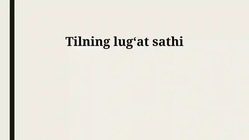 Hisob lug'atining turlari