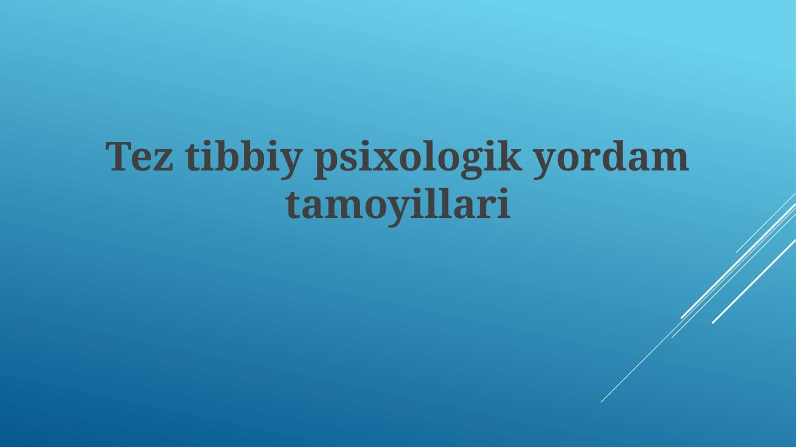 Tez tibbiy psixologik yordam