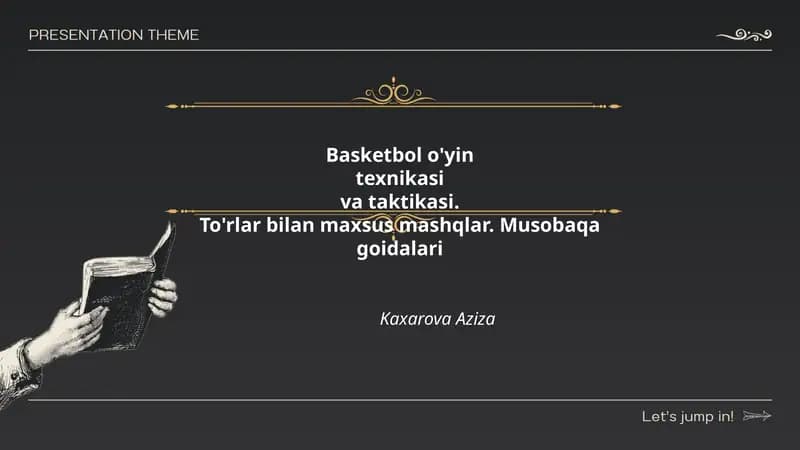 Basketbol o'yin texnikasi va taktikasi