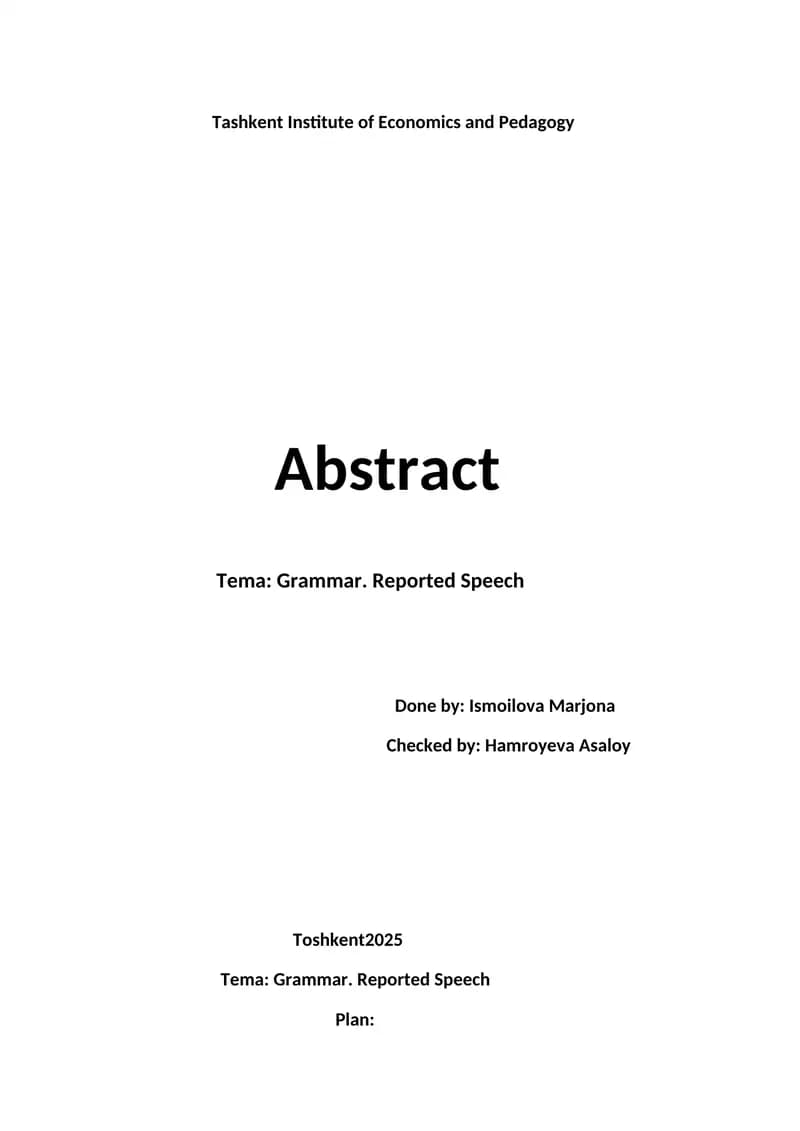 Reported Speech