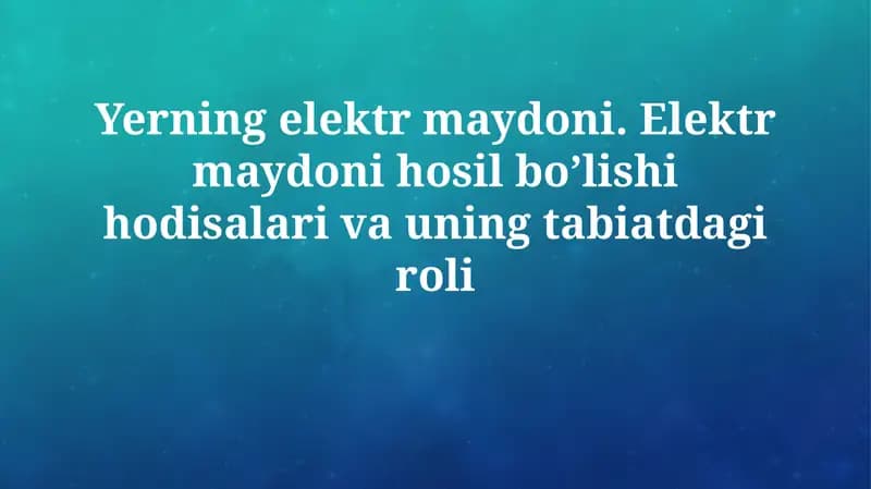 Elektr maydoni