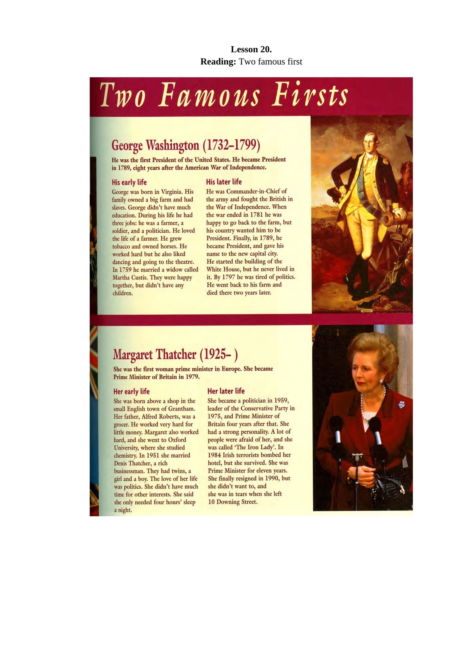Reading: Two famous first