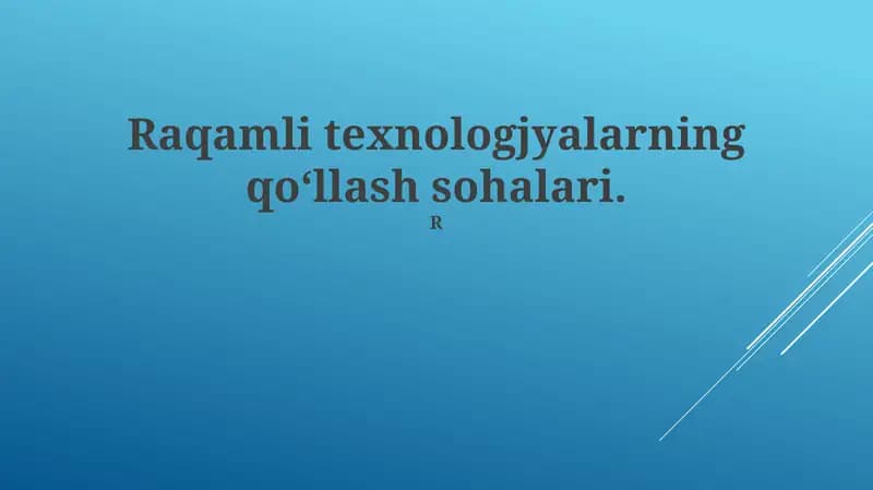 Raqamli Transformatsiya Misollari