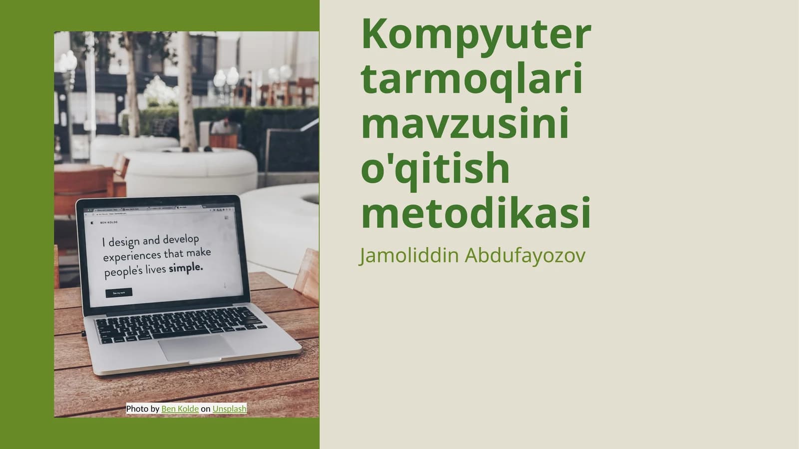 Kompyuter tarmoqlari mavzusini o'qitish metodikasi