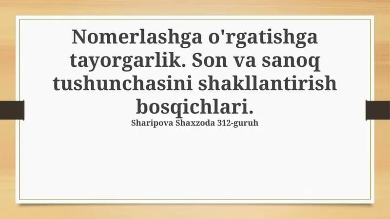 Raqamlashni o'qitishga tayyorgarlik