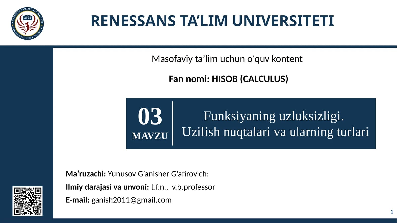 HISOB (CALCULUS)