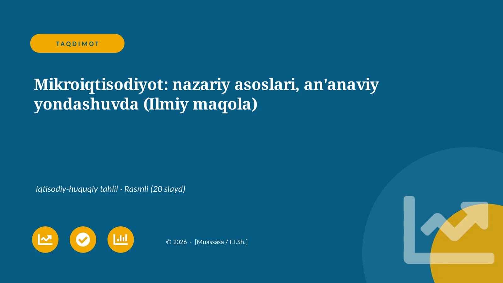 Mikroiqtisodiyot: nazariy asoslari, an'anaviy yondashuvda (Ilmiy maqola)
