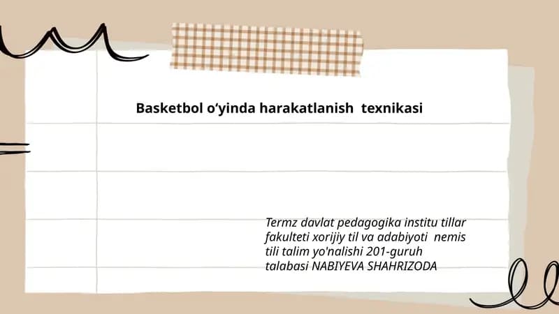 Basketbol o‘yinda harakatlanish texnikasi