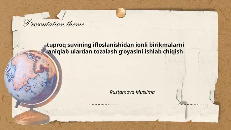 Tuproq suvidagi ionlarni aniqlash