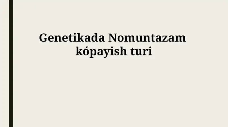 Genetikada Nomuntazam kópayish turi