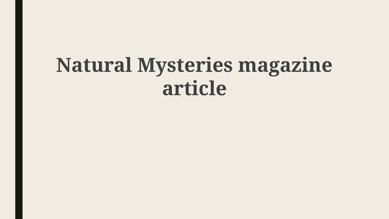 Natural Mysteries magazine article