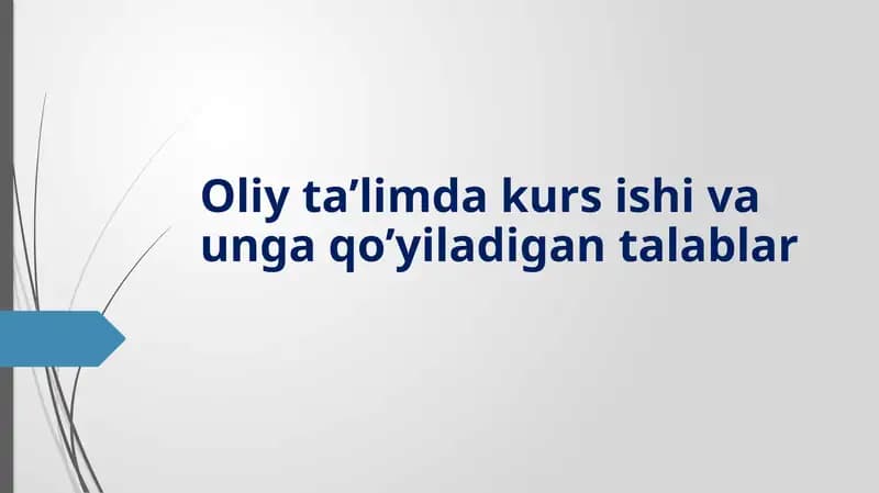 Oliy ta’limdagi kurslar